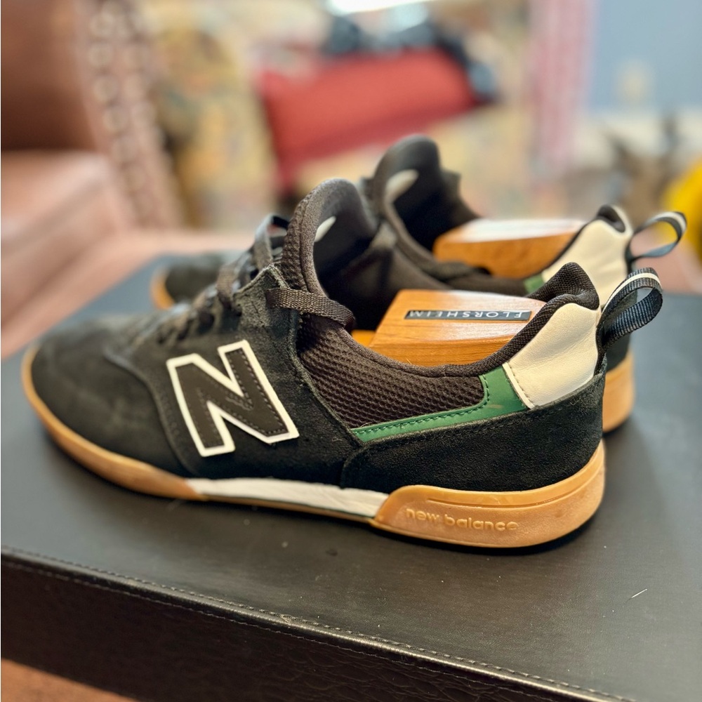 New Balance Black and Green Retro Sneakers
